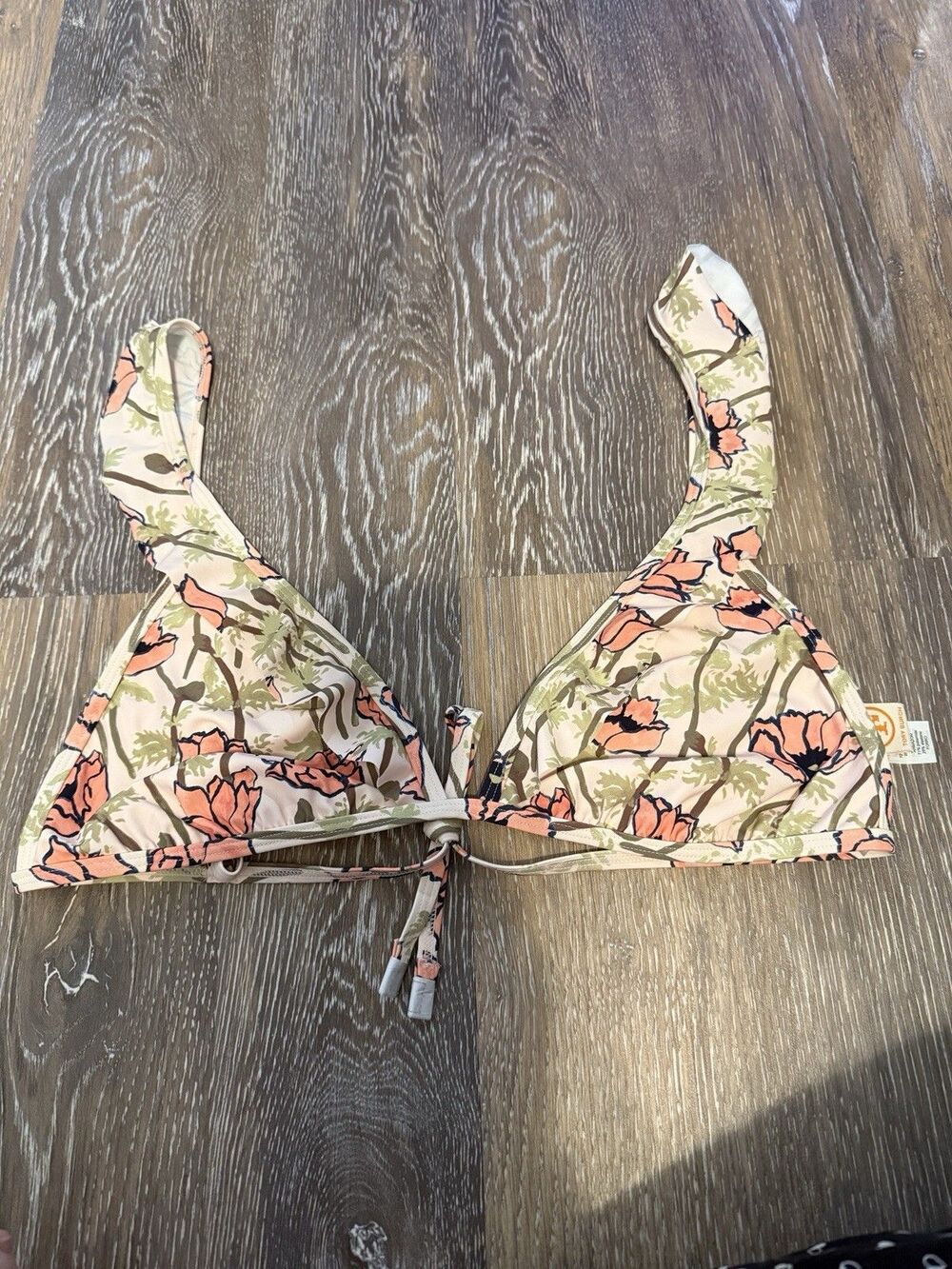 Tory Burch 256250 Women's Printed Ruffle Bikini Top Swimwear XL